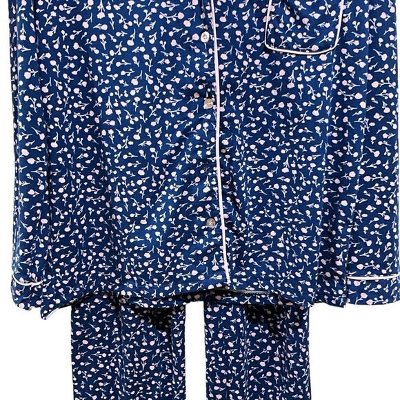 BORN Long Sleeve Pajama Set Blue and Pink Size M - Picture 3 of 10